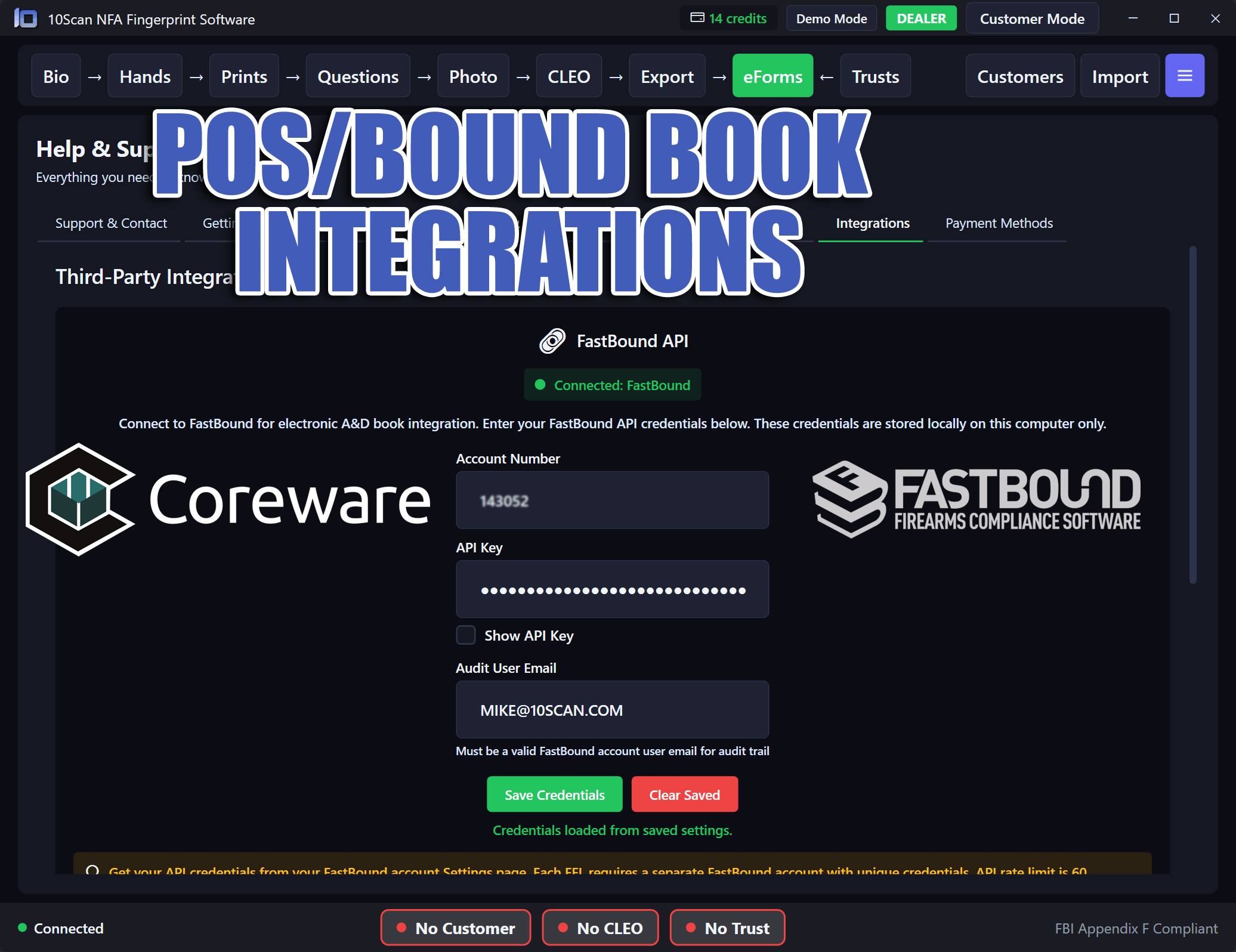 10Scan NFA FastBound Coreware integration for FFL dealers